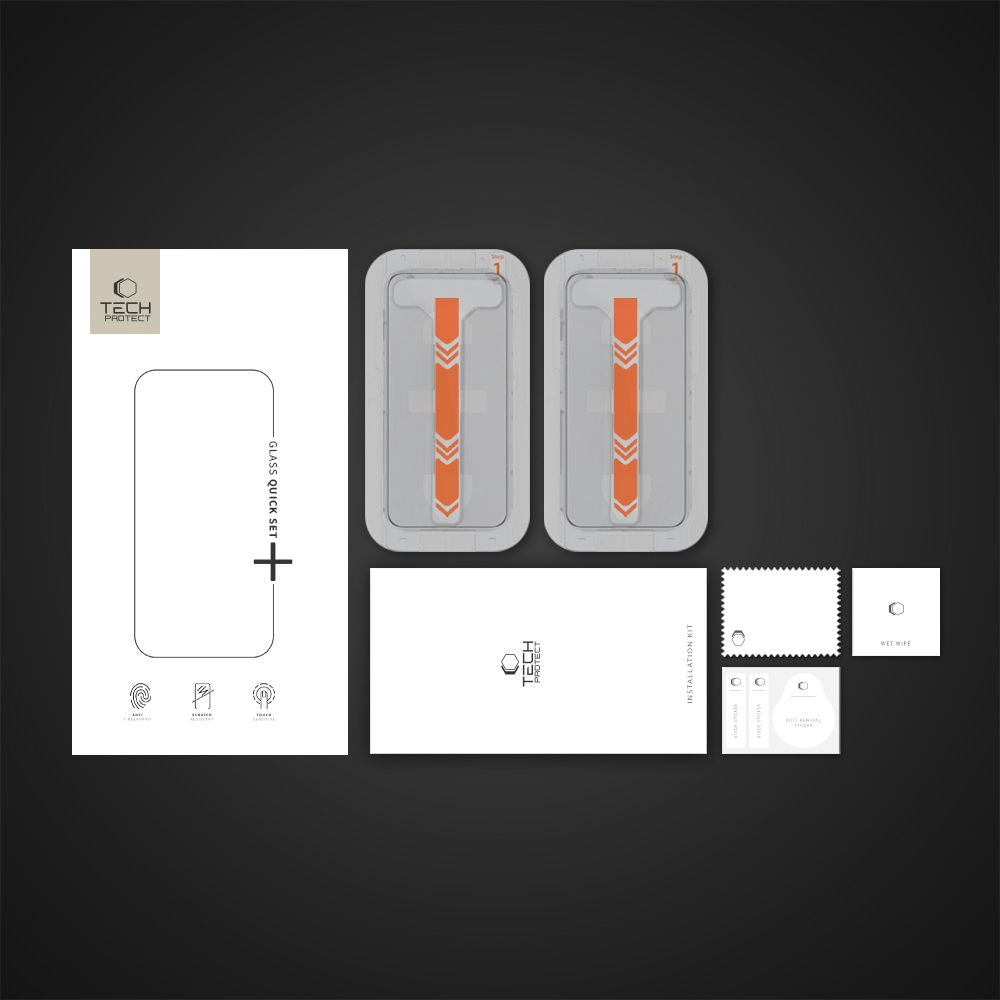Tech-Protect Tempered glass for iPhone 13 / 13 PRO / 14 / 16e with Quick Set+ installation frame - 2 pcs. – image 6