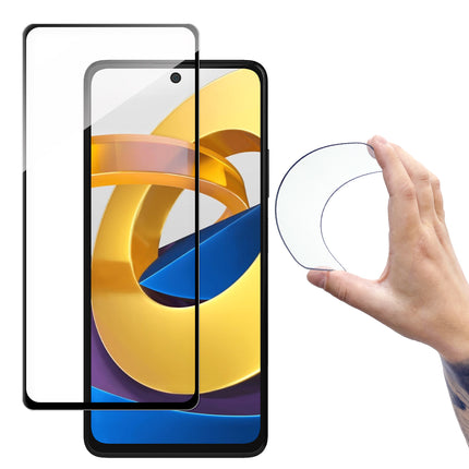 WOZINSKY Flexible Tempered Glass with Frame for Xiaomi Redmi Note 11T 5G / Redmi Note 11S 5G / Poco M4 Pro 5G