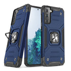 WOZINSKY Armored hybrid case with a magnetic holder for Samsung Galaxy S22+ Ring Armor - blue