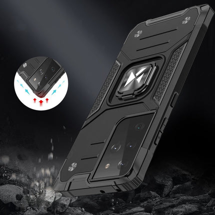 WOZINSKY Armored hybrid case with magnetic holder for Samsung Galaxy S22 Ultra Ring Armor - blue – image 7