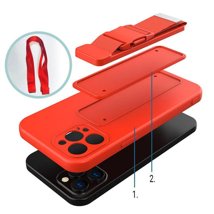HURTEL Silicone case with lanyard strap for Xiaomi Redmi Note 11 Pro Rope Case - black – image 7
