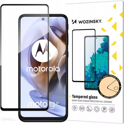 WOZINSKY Moto G51 tempered glass for the entire screen with a black Full Glue frame