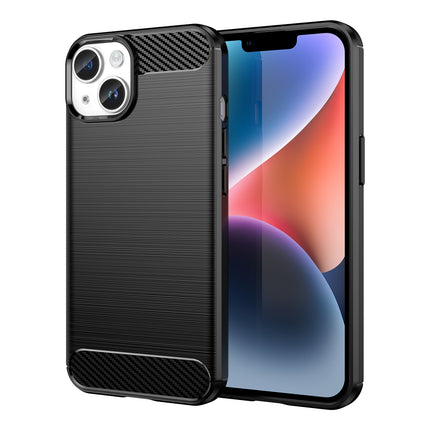 HURTEL Flexible gel back cover for iPhone 14 Plus Carbon Case - black