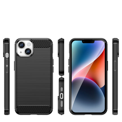 HURTEL Flexible gel back cover for iPhone 14 Plus Carbon Case - black – image 2