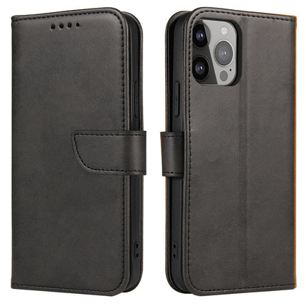HURTEL Case cover with flap, wallet stand, for Samsung Galaxy S23+ Magnet Case - black