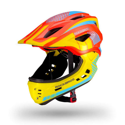 ROCKBROS Children's bicycle helmet with detachable visor, size S - yellow and orange