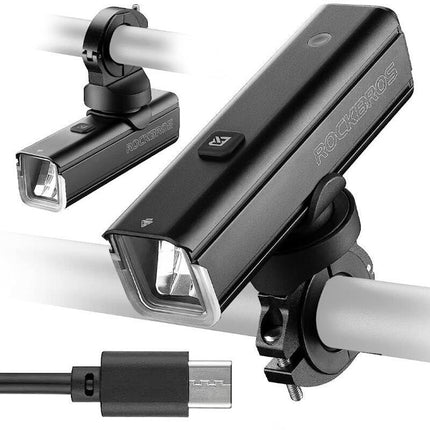ROCKBROS Front bicycle light 1000 lm with USB-C - USB-A cable - black – image 2