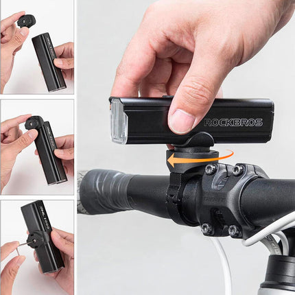 ROCKBROS Front bicycle light 1000 lm with USB-C - USB-A cable - black – image 3