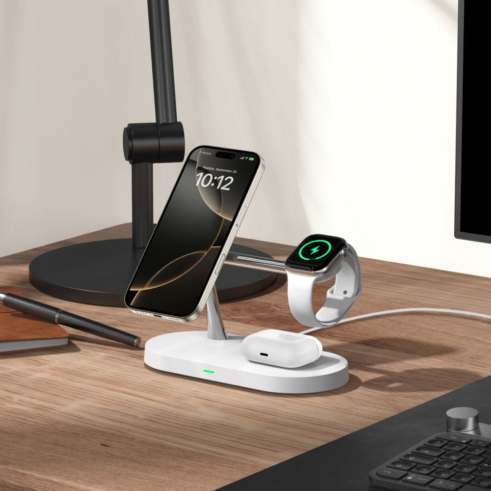 Tech-Protect 3in1 inductive charger for smartphone, headphones, smartwatch with MagSafe - white – image 7