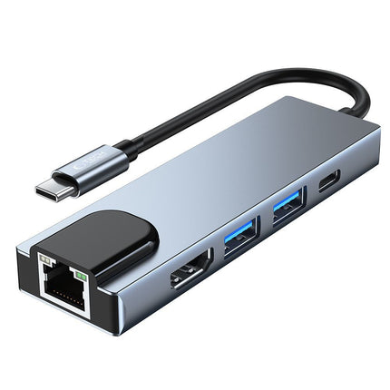 Tech-Protect 5in1 HUB USB-C to USB-C USB-A HDMI RJ45 splitter - gray – image 3