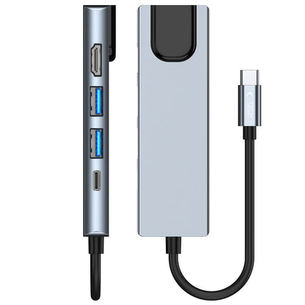 Tech-Protect 5in1 HUB USB-C to USB-C USB-A HDMI RJ45 splitter - gray – image 9
