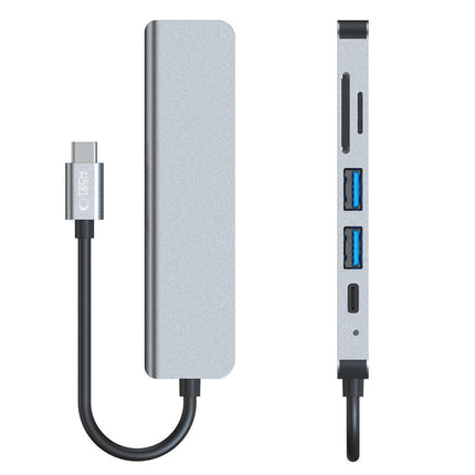 Tech-Protect 6in1 HUB USB-C to USB-A USB-C HDMI micro SD / TF / SD splitter - gray – image 7