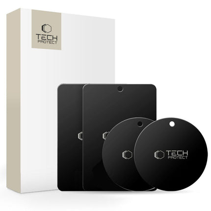 Tech-Protect Magnetic plates for car phone holders, black - 4 pcs.