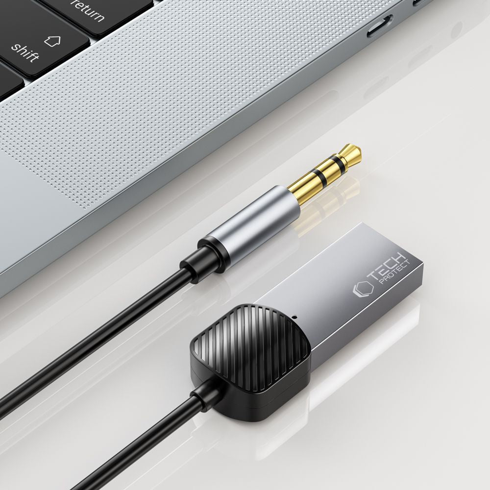 Tech-Protect AUX audio adapter mini jack 3.5mm (male) - Bluetooth - gray – image 3