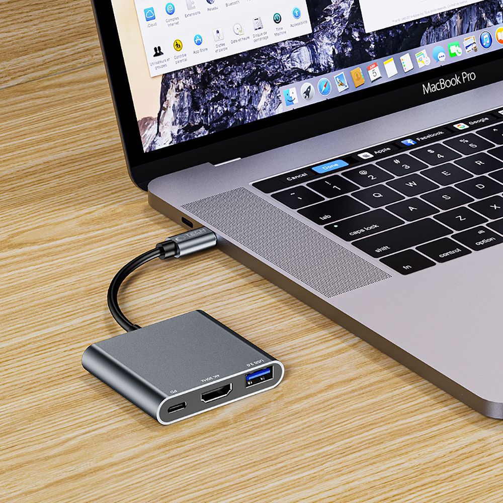 Tech-Protect 3in1 HUB USB-C to USB-A splitter USB-C PD 100W HDMI 4K 30Hz - gray – image 5