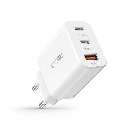 Tech-Protect 2x USB-C PD / USB-A QC 30W mains charger - white – image 6
