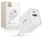 Tech-Protect USB-C PD / USB-A QC 30W wall charger - white