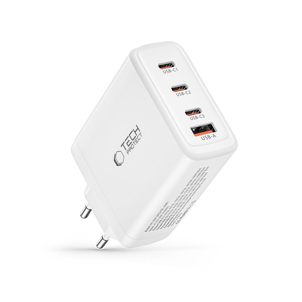 Tech-Protect GaN 3x USB-C PD USB-A QC 100W charger - white – image 6