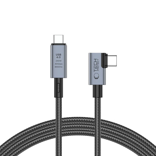 Tech-Protect Angled and straight cable USB-C 4.0 PD 240W 8K 40Gbps 1.5m - gray