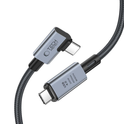 Tech-Protect Angled and straight cable USB-C 4.0 PD 240W 8K 40Gbps 1.5m - gray – image 2