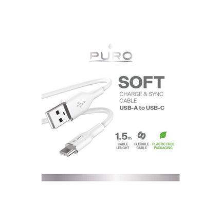 PURO USB-A - USB-C cable 1.5m - white – image 2