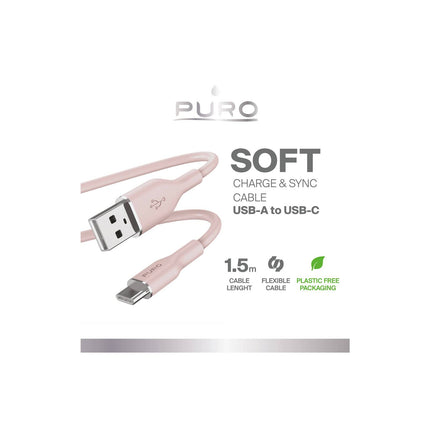 PURO USB-A - USB-C cable 1.5m - pink – image 2