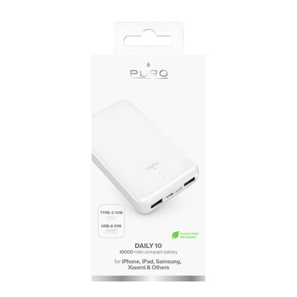 PURO Powerbank 10000mAh USB-A USB-C 12W - white – image 4
