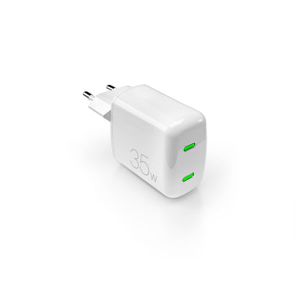 PURO 2xUSB-C GaN 35W MiniPro mains charger - white