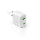 PURO USB-A USB-C GaN 65W wall charger - white