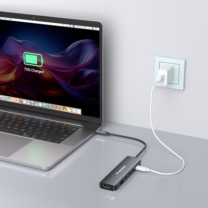 WOZINSKY 6in1 Hub USB-A USB-C DisplayPort HDMI splitter - gray – image 5