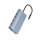 WOZINSKY 14in1 HUB for 3 monitors USB-A USB-C DisplayPort HDMI RJ45 SD TF mini jack - gray