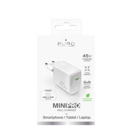 PURO USB-C PD GaN 45W wall charger - white – image 2