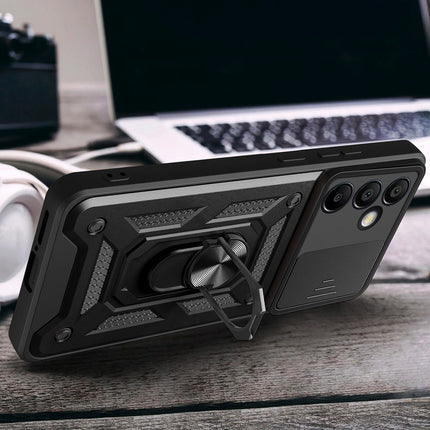 HURTEL Armored case for Samsung Galaxy A56 with Hybrid Armor Camshield camera cover stand - black – image 3