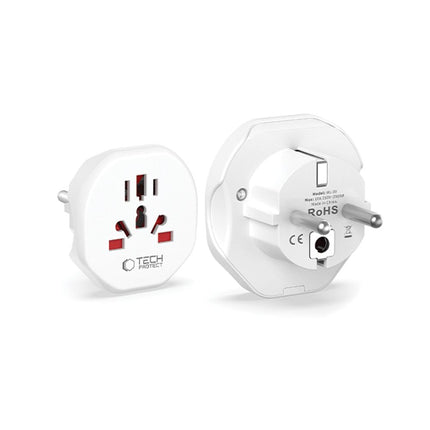 Tech-Protect UK/US/AU/FI/CN-1/CN-2 to EU travel adapter - white – image 2