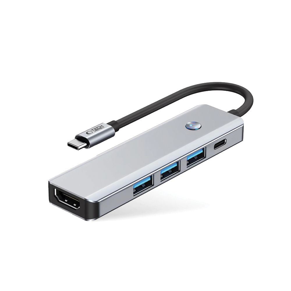 Tech-Protect 5in1 HUB Adapter USB-C PD USB-A HDMI 4K 60Hz 100W - gray – image 2