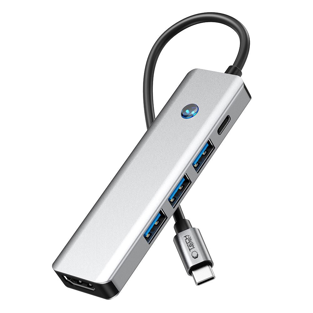 Tech-Protect 5in1 HUB Adapter USB-C PD USB-A HDMI 4K 60Hz 100W - gray – image 5