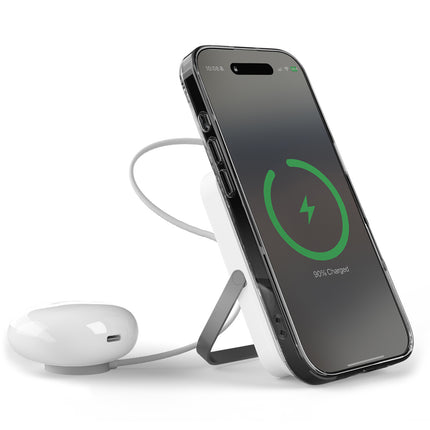 PURO 10000mAh USB-C MagSafe wireless powerbank with stand - white – image 2