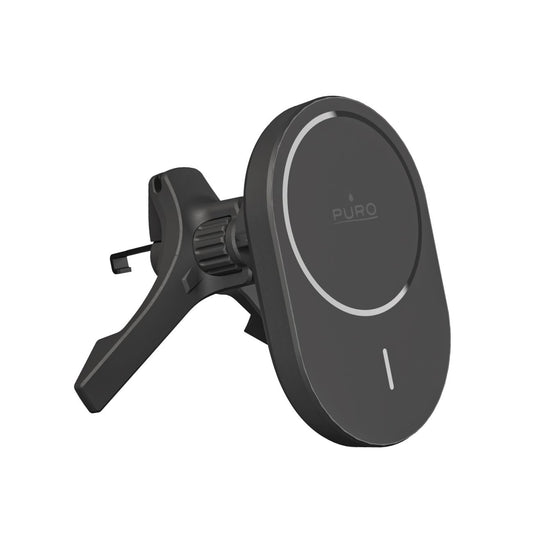 PURO Car phone holder with Qi2 MagSafe 15W charger - black