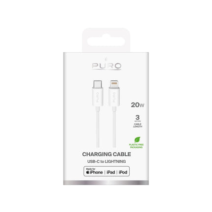 PURO USB-A - iPhone Lightning TPE 12W 3m cable - white – image 3