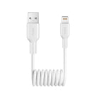 PURO USB-A - iPhone Lightning 12W 1m spiral cable - white