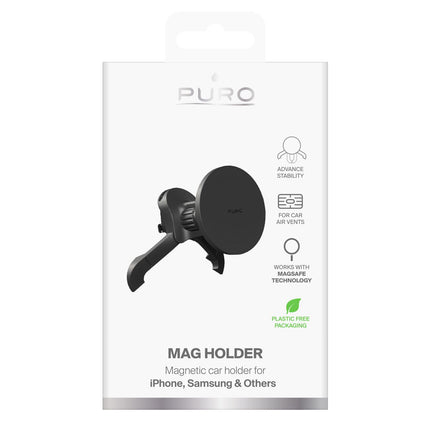 PURO Adjustable MagSafe magnetic car holder for a smartphone on the grille - black – image 3