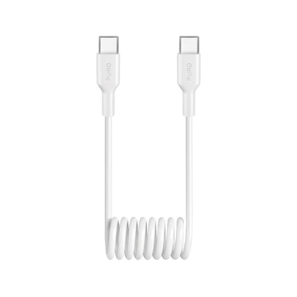 PURO USB-C spiral cable 25W 1m - white