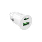 PURO USB-A USB-C Power Delivery 20W car charger - white