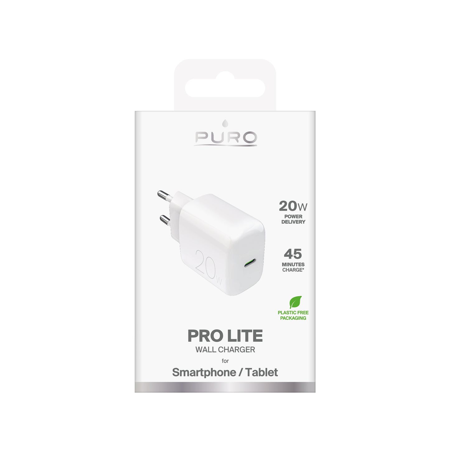 PURO PROLITE 20W USB-C mains charger - white – image 2