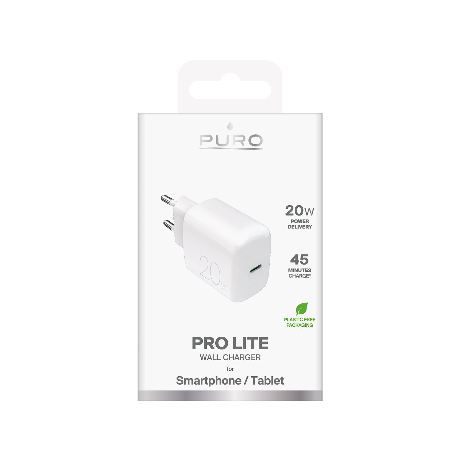 PURO PROLITE 20W USB-C mains charger - white – image 2