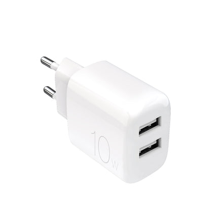 PURO 2x USB-A PROLITE 10W mains charger - white