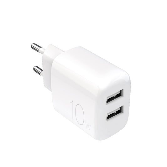 PURO 2x USB-A PROLITE 10W mains charger - white