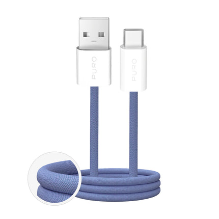 PURO Fabrik 2.0 10W 1.5 m braided USB-A - USB-C cable - blue