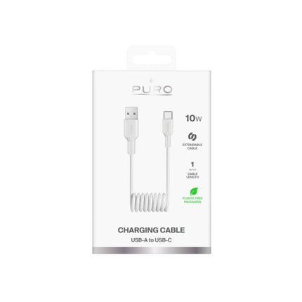 PURO USB-C spiral cable 25W 1m - white – image 4