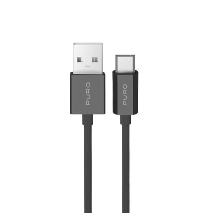 PURO USB-A - microUSB TPE cable 12W 2m - black